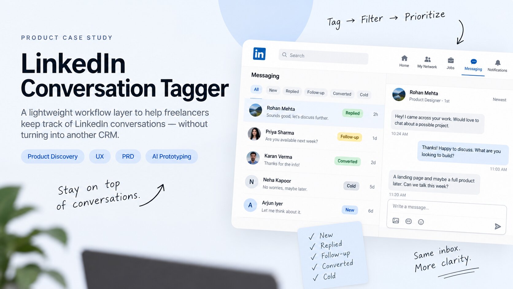 LinkedIn Conversation Tagger preview